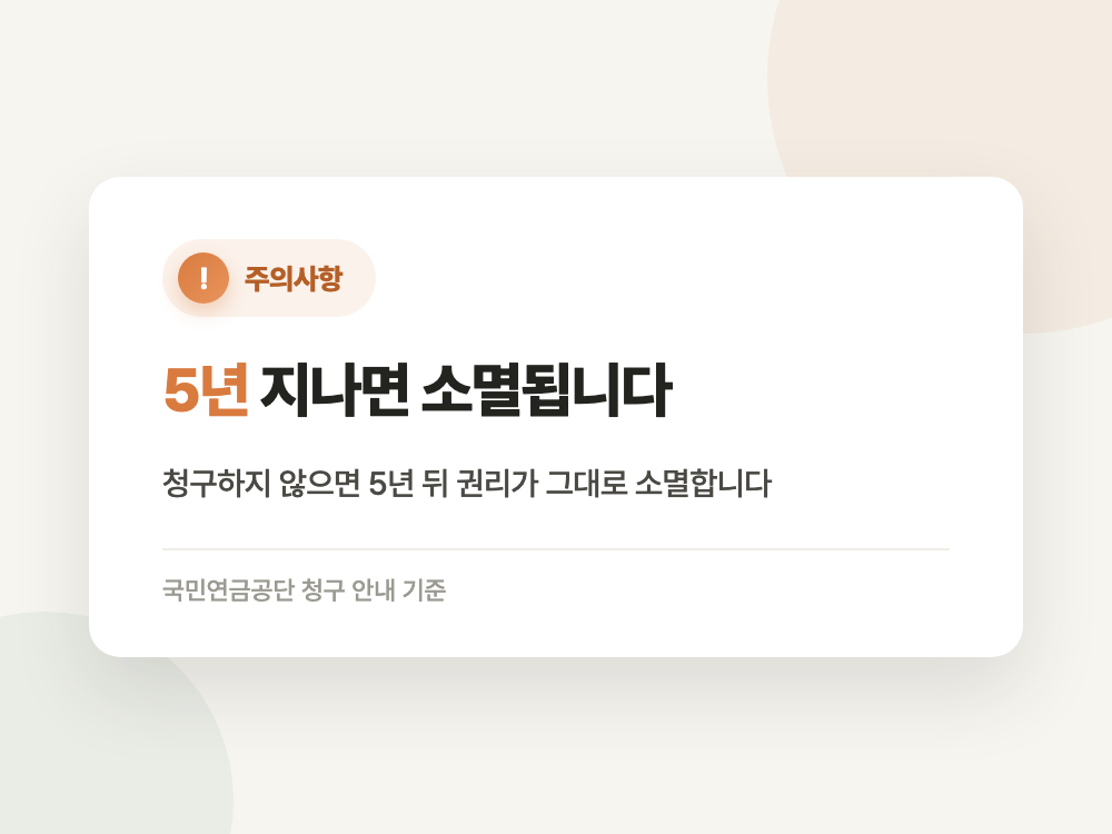국민연금 사망일시금 2026년 지급 대상과 금액 (5년 지나면 못 받습니다) 정리 이미지
